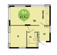 1-комнатная квартира 41,5 м2 ЖК «Первый ключ»